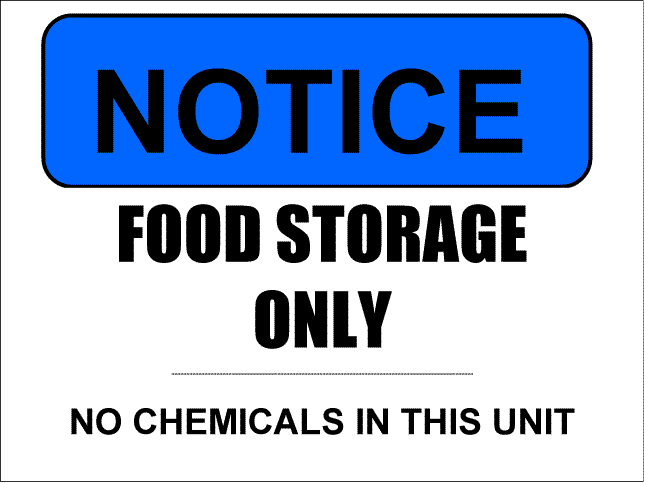 Food Storage Only Sign